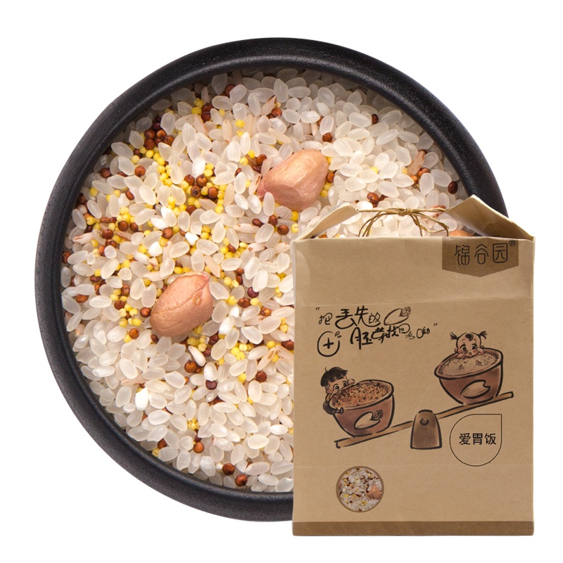 锦谷园 爱胃饭2500g 秋田小町大米小米红藜麦米花生仁全胚芽红糯米混合杂粮饭五谷杂粮米2.5KG