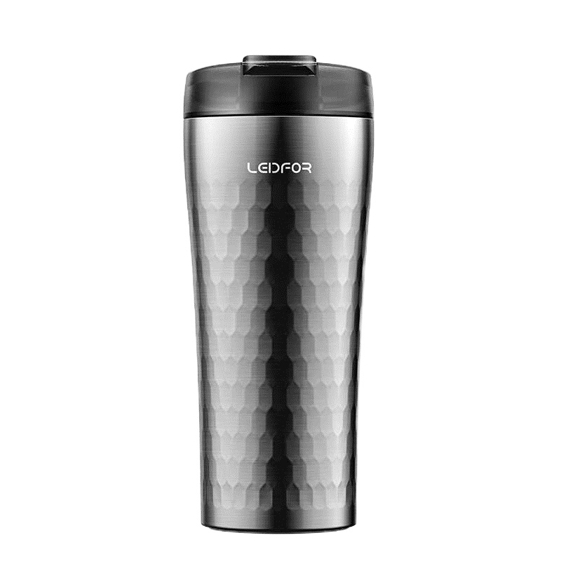 诚信达 雷德夫 LDF-100双层玻璃杯男 茶杯隔热保温透明杯子 水杯大容量500ml 黑色/红色