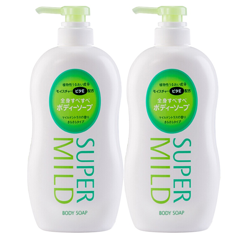 资生堂惠润(SUPER MiLD)清爽柔顺型 (淡雅柑桔香)沐浴露 650ml(日本原装进口沐浴乳)*2