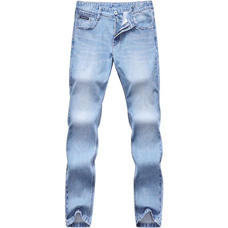 马克华菲牛仔裤男士2021春季新款裤子浅色修身小脚纯棉春秋款长裤