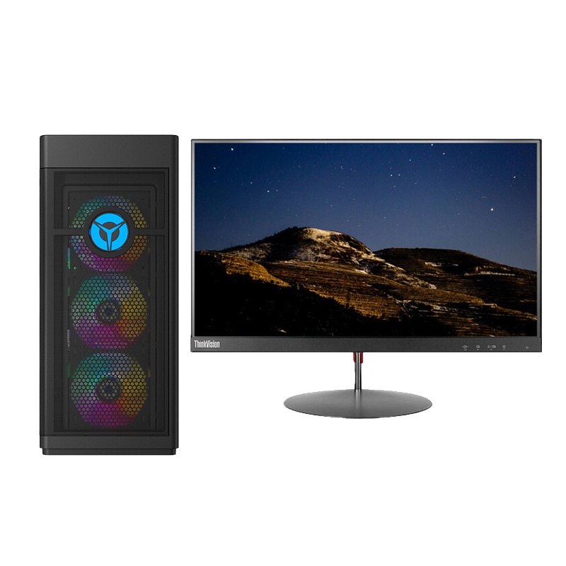 联想(Lenovo)拯救者刃9000K游戏台式电脑(i9-10900K 64GB 4TB+2TB固态 RTX2070Super 8G独显)S28U 28英寸4K显示器