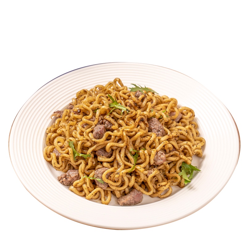 俏逗妈意大利拌面116g*5袋黑椒牛肉味网红方便面火鸡面充饥干拌面速食泡面