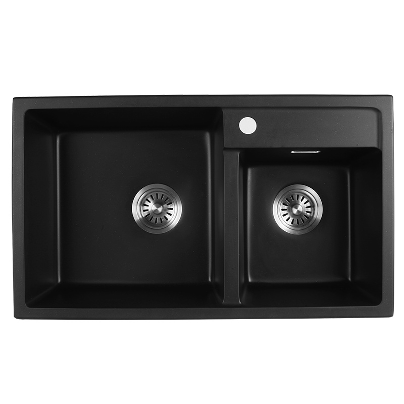 法恩莎石英石水槽双槽洗菜盆厨房洗碗池家用大号花岗岩台下盆套餐