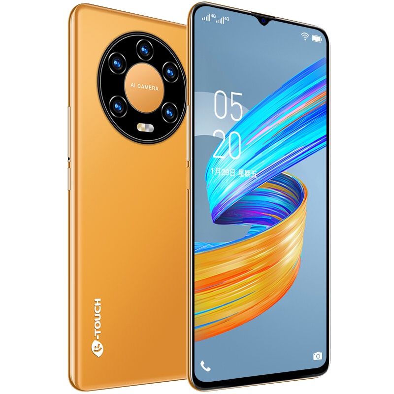 天语 K40 6.5英寸高清水滴屏 游戏拍照智能手机 侧键指纹 人脸识别全网通4G 甜心橙 8+256GB