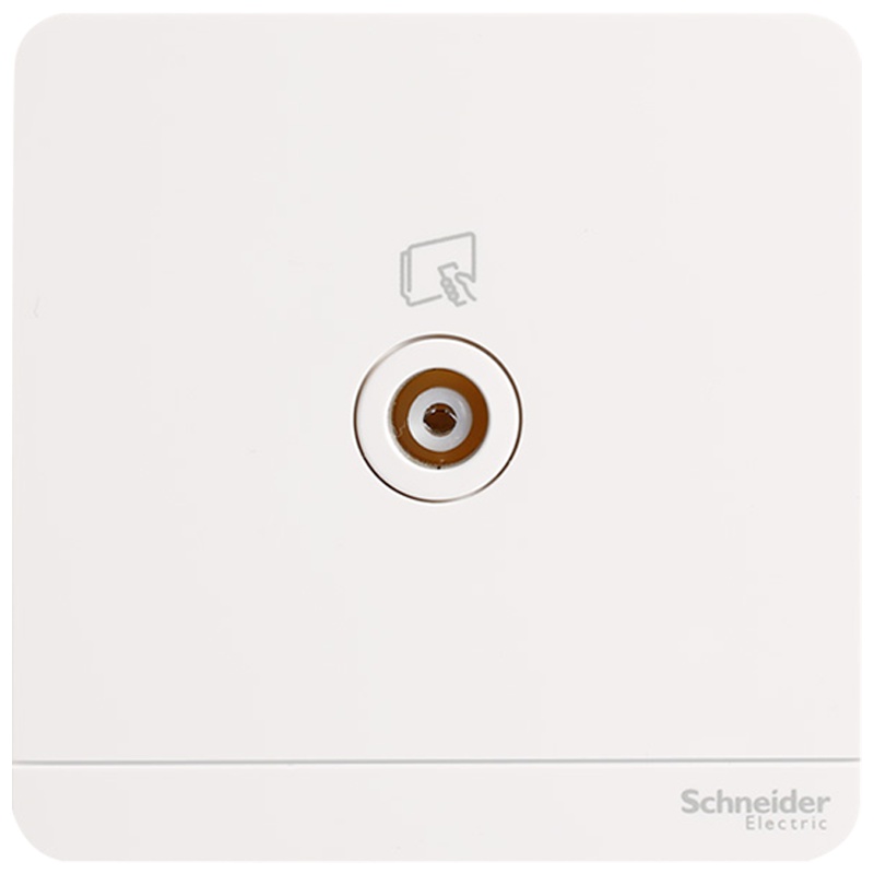施耐德电气（Schneider Electric）开关插座 单联电视插座面板 弱电有线TV 绎尚镜瓷白