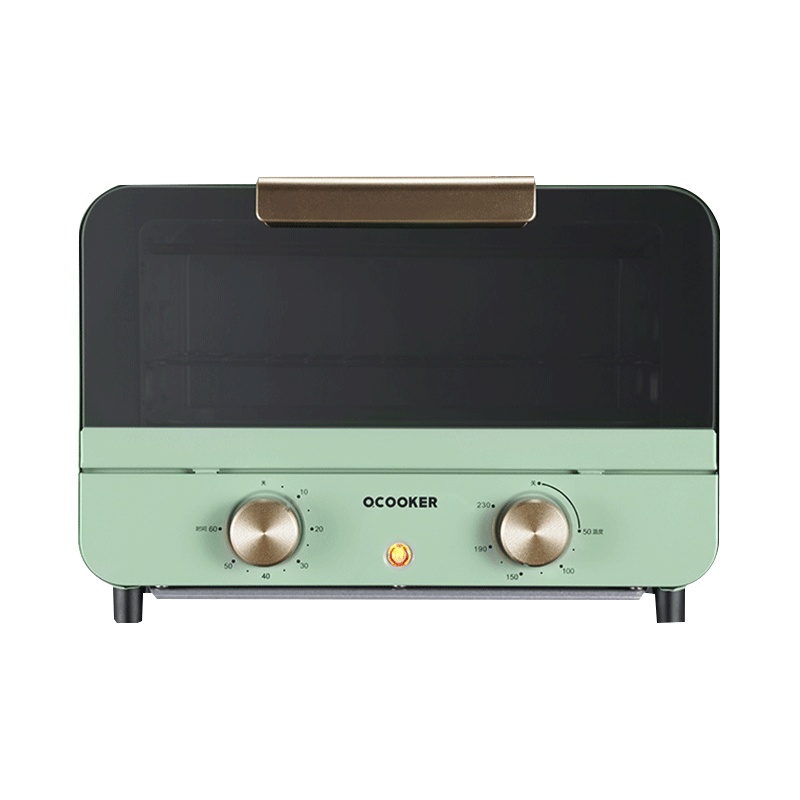 圈厨电烤箱复古烤箱家用烘焙多功能全自动蛋糕小型迷你电烤箱小米12L复古绿色CR-KX1201T