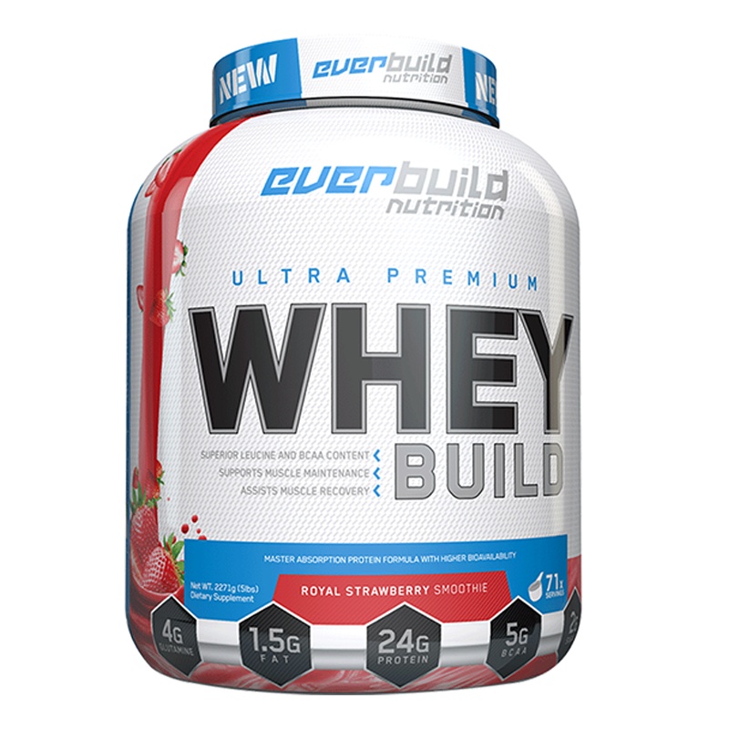 EB健型EVERBUILD 乳清蛋白质营养粉蛋白增健肌粉健身男女健肌食品whey5磅香草奶昔味