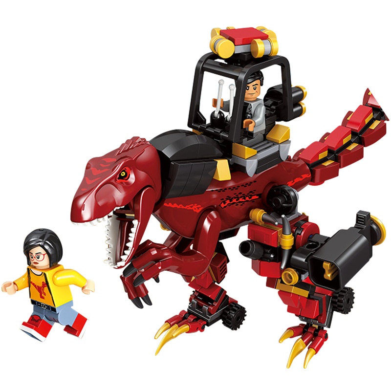 汇奇宝 兼容樂高恐龙男孩子拼装霸王龙玩具公园儿童益智侏罗纪系列积木世界塑料6-14岁 红莲迅猛龙坐骑【272颗粒】