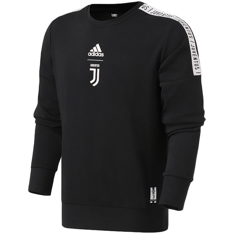 adidas男服卫衣足球圆领套头尤文图斯休闲运动服DP3921 L DP3921黑色