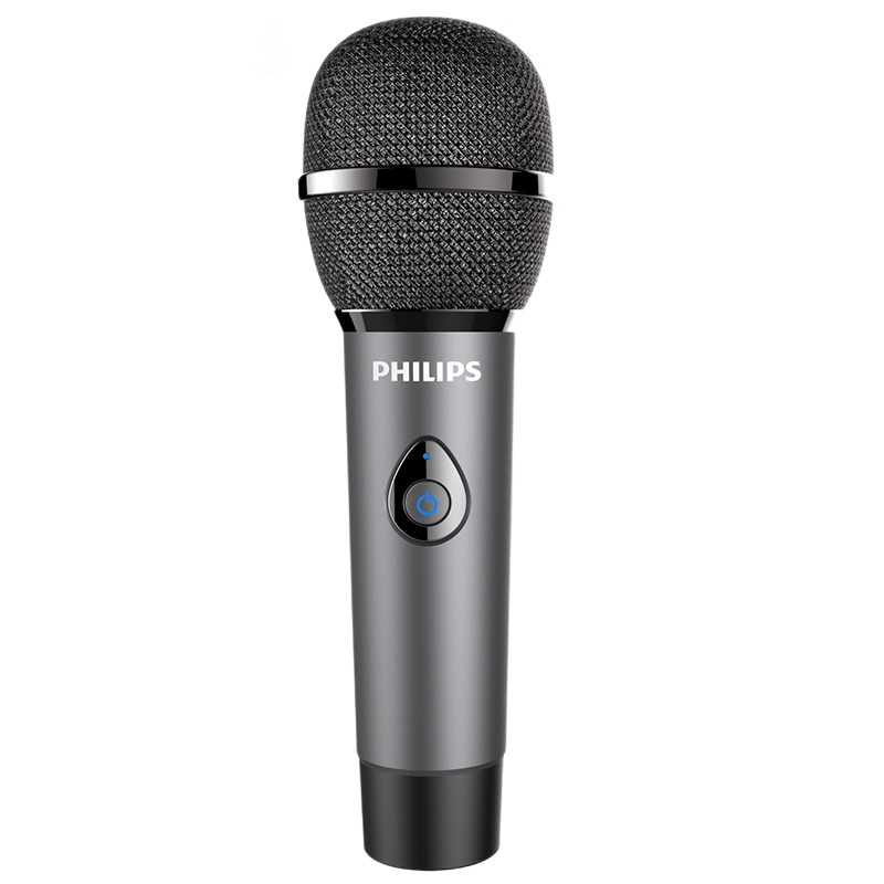 飞利浦(PHILIPS)DLK38003手机直播K歌麦克风 电容声卡套装主播特效专用便携话筒 电脑通用 遥控版 灰色
