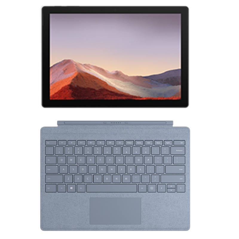[+原装冰晶蓝键盘]微软(Microsoft)Surface Pro7+ 第11代英特尔酷睿i7 12.3英寸 二合一平板电脑 笔记本电脑 32G 1T 亮铂金