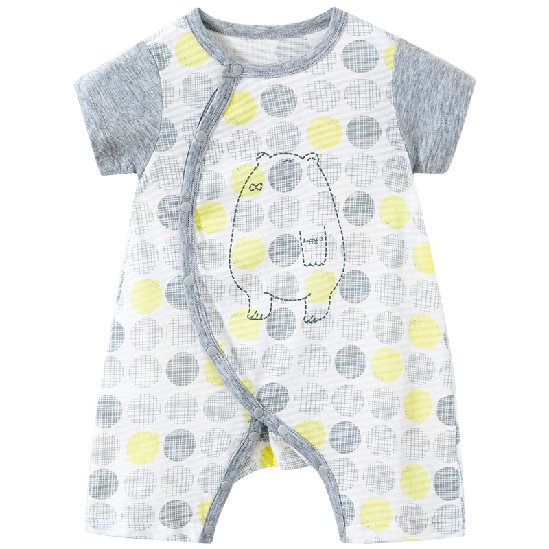 哈贝比婴儿衣服宝宝夏季短袖连体衣哈衣新生儿外出爬服夏装薄款