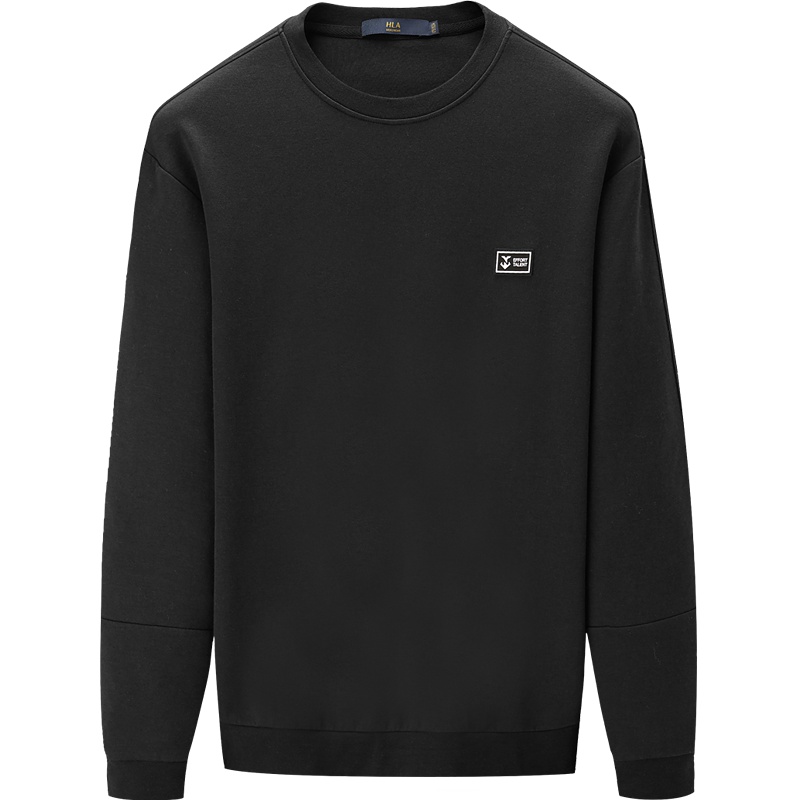 HLA海澜之家圆领休闲套头卫衣2019秋季净色基础打底款男HNZWJ3R073A