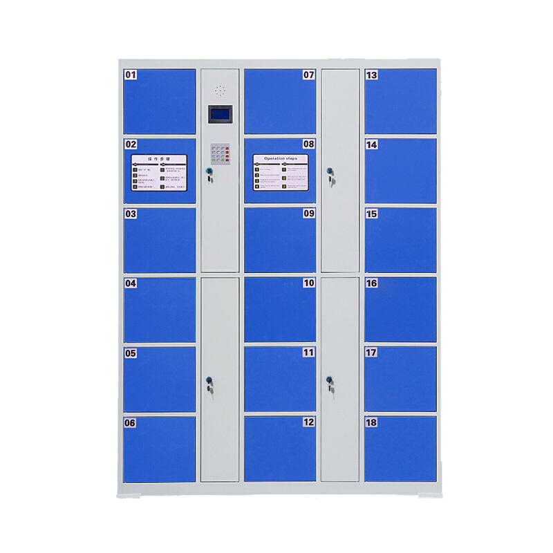 臻远工厂车间电子存包柜智能储物柜寄存柜刷卡条码自编投币型储物柜 18门微信扫码款