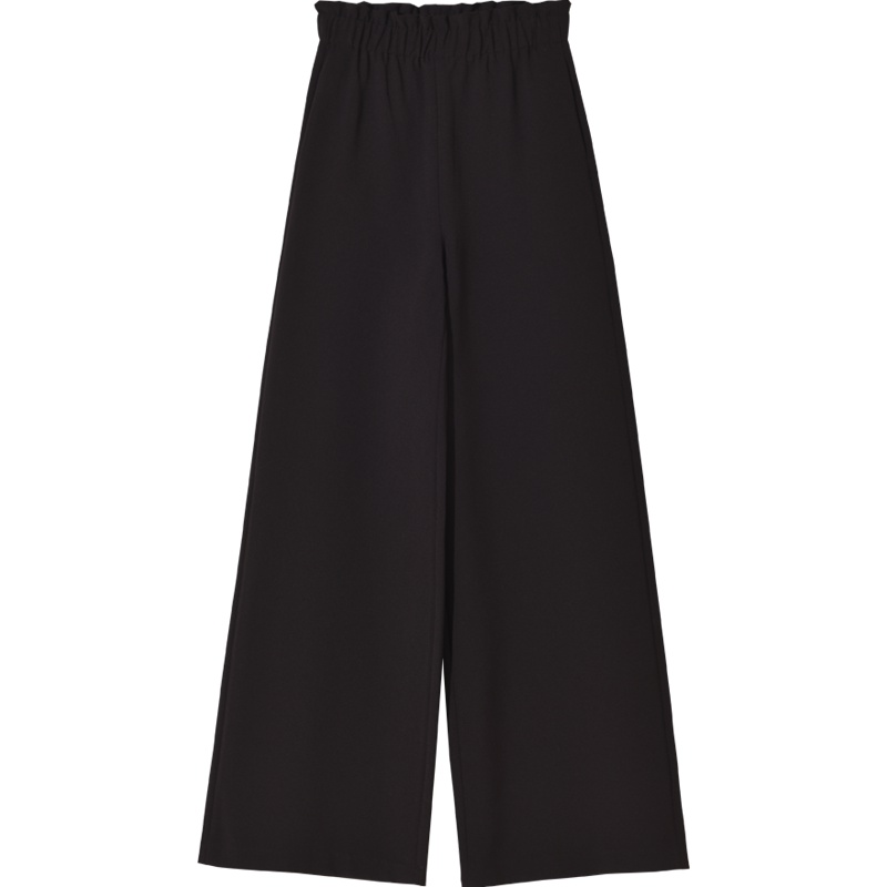 娅丽达女裤2019春秋裤子女高腰拖地阔腿裤垂感宽松女士大码长裤I3522