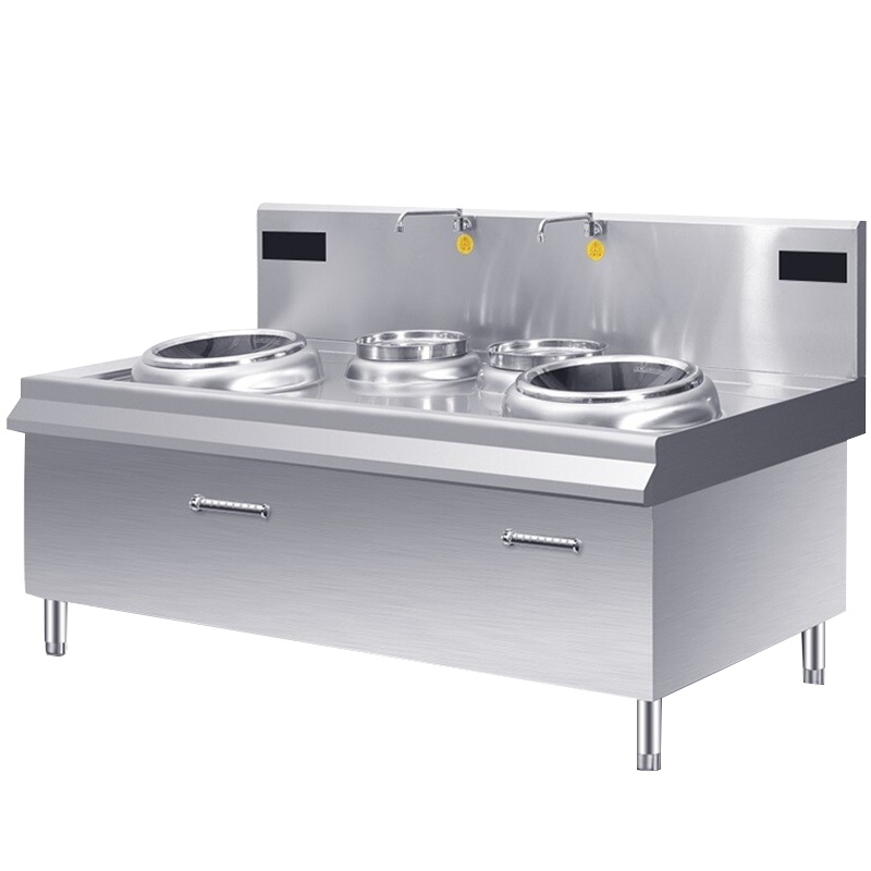 德玛仕(DEMASHI)大功率商用电磁大锅灶学校单位食堂 12kw双头双尾爆炒炉HW-SXC12D-01(304材质)