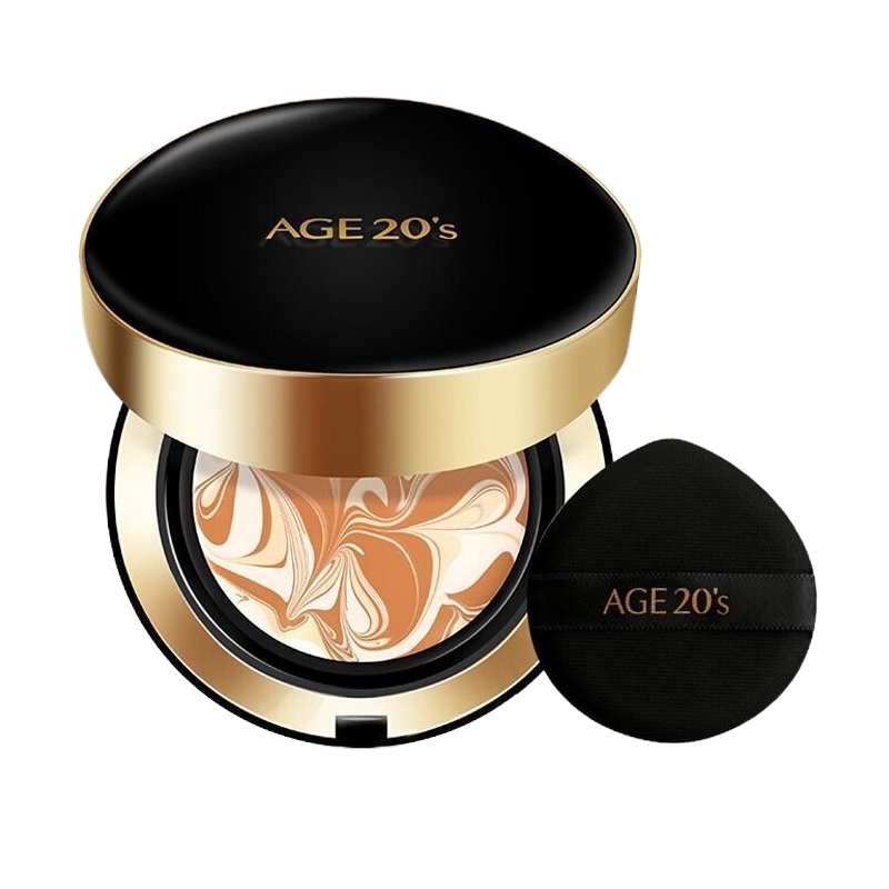 韩国进口 爱敬(AGE20’S)爱敬气垫BB霜保湿遮瑕玻尿酸水粉霜替换装钻石气垫女粉底液 新款-黑金盒遮瑕13#亮肤色