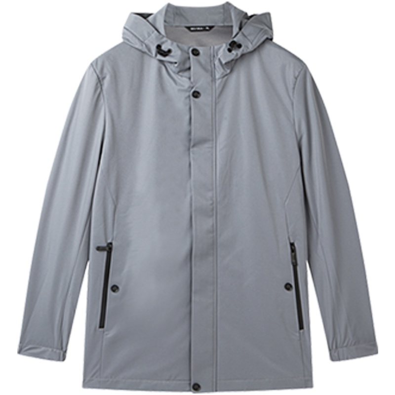 柒牌男装风衣秋冬新款外套男士休闲户外冲锋衣纯色连帽耐磨风衣男