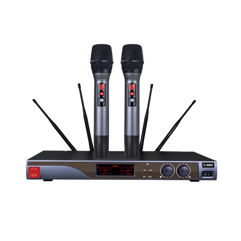 BBS U8800无线话筒一拖二专业麦克风 含安装