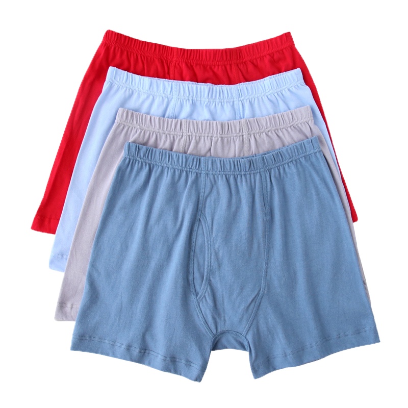 [2条装]ab内裤男纯棉高腰平角裤中老年宽松舒适父亲裤0982