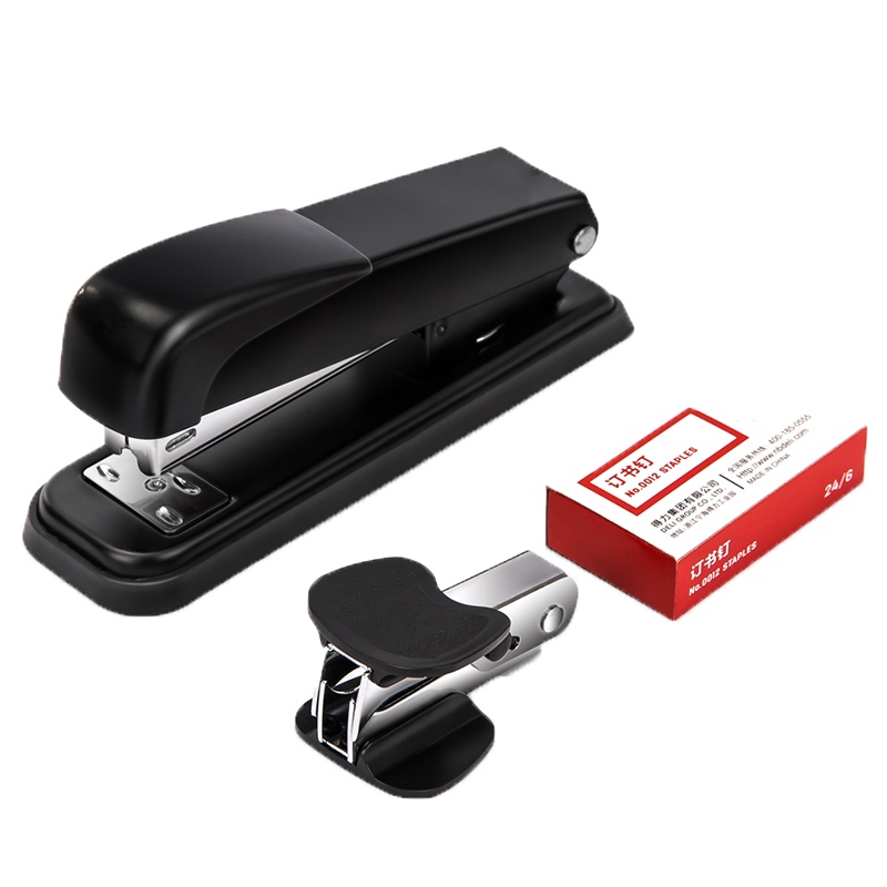 得力(deli) 钢制耐用办公订书机套装(订书器+起钉器+订书钉) 适配12#钉 办公用品 0309