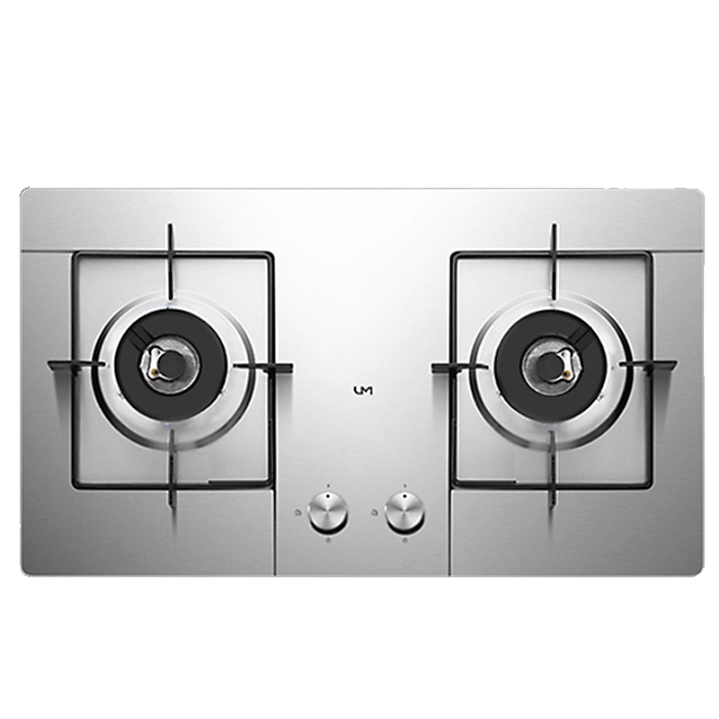 优盟(UM)ZJ001NS燃气灶天然气灶具煤气灶双灶台式5.0KW大火力煤气炉灶台不锈钢大面板大开孔-天然气