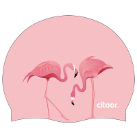 希途(Citoor)游泳帽女加大硅胶长发防水高弹伸缩护耳舒适不勒头人工丝印时尚成人泳帽