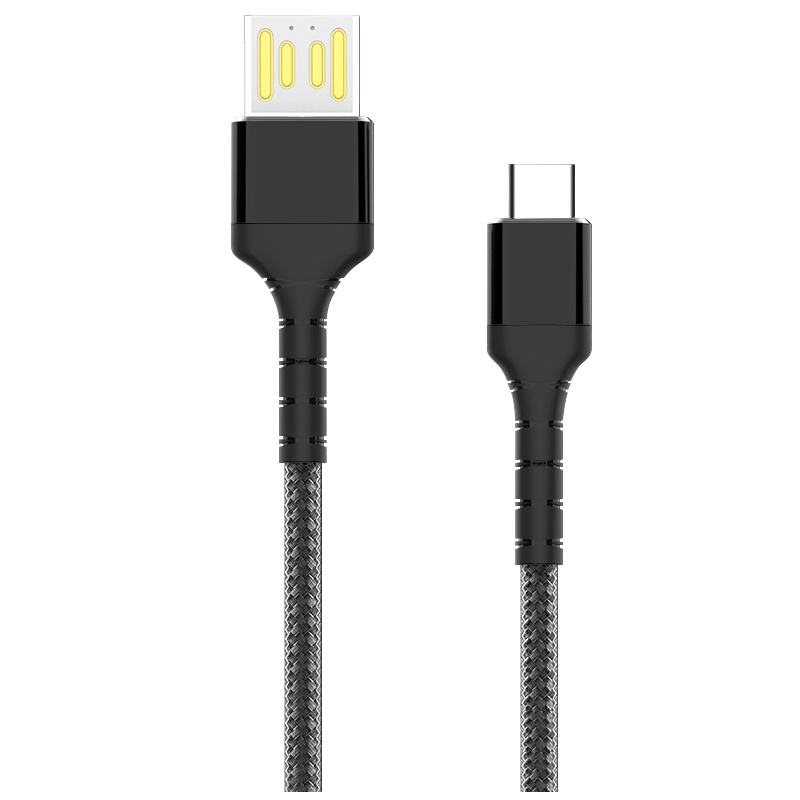 [以换代修]ASPOR LED指示灯Type-C手机数据线 充电线1M快充2.4A电源线平板手机通用 黑色尼龙耐折不易断