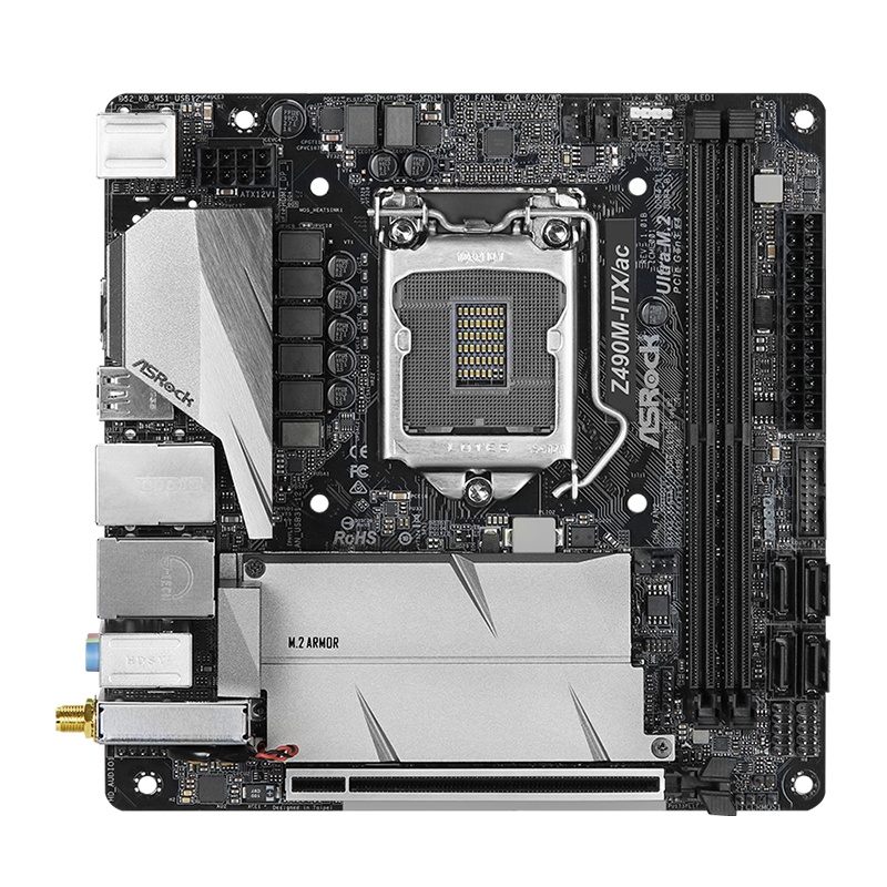 华擎（ASRock）Z490M-ITX/ac小钢炮主板 支持 CPU 10900K/10700K（Intel Z490/LGA 1200）