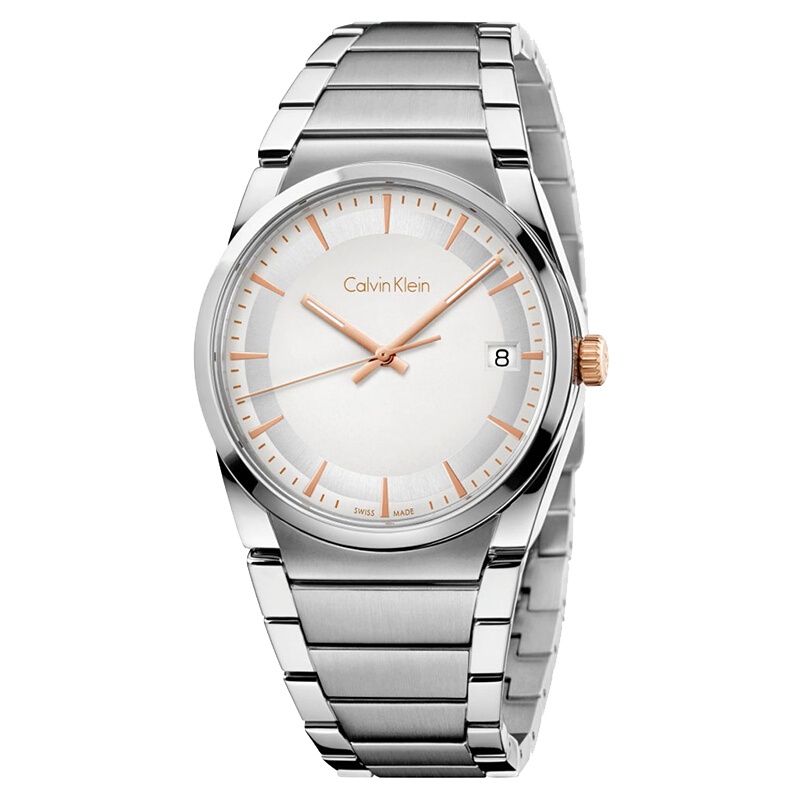 卡文克莱手表 简约银色夜光指针 石英男女表 K6K31B46