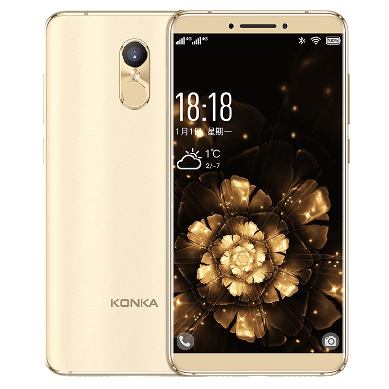 KONKA/康佳 R12 超薄新品学生价便宜智能游戏全网通4G手机全面屏老人老年女性男千百元官方旗舰骁龙非5G 香槟金