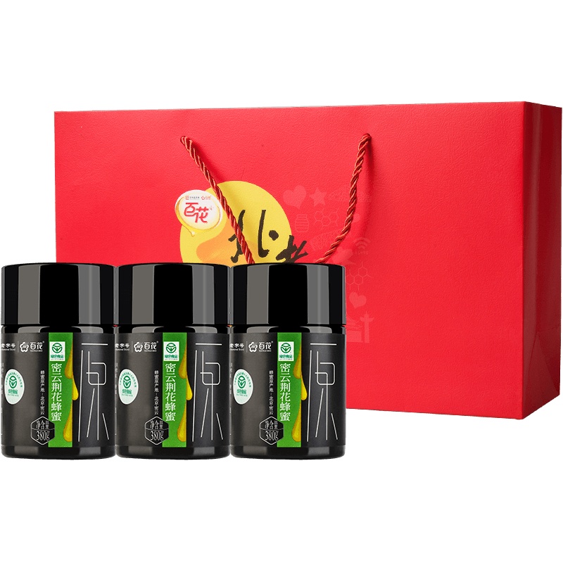 中华老字号百花牌荆花蜂蜜380g*3礼盒