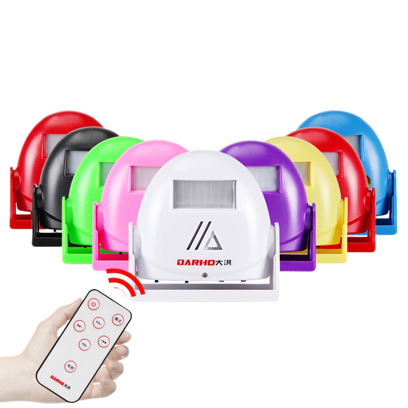 绿色:送电池 欢迎光临感应器进门店铺充电款感应门铃迎宾家用红外线报警器