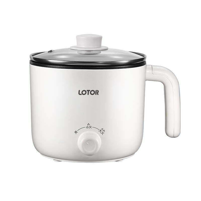 小浣熊(LOTOR)电煮锅两档温控多功能宿舍神器锅迷你火锅学生宿舍小功率煮面小电锅