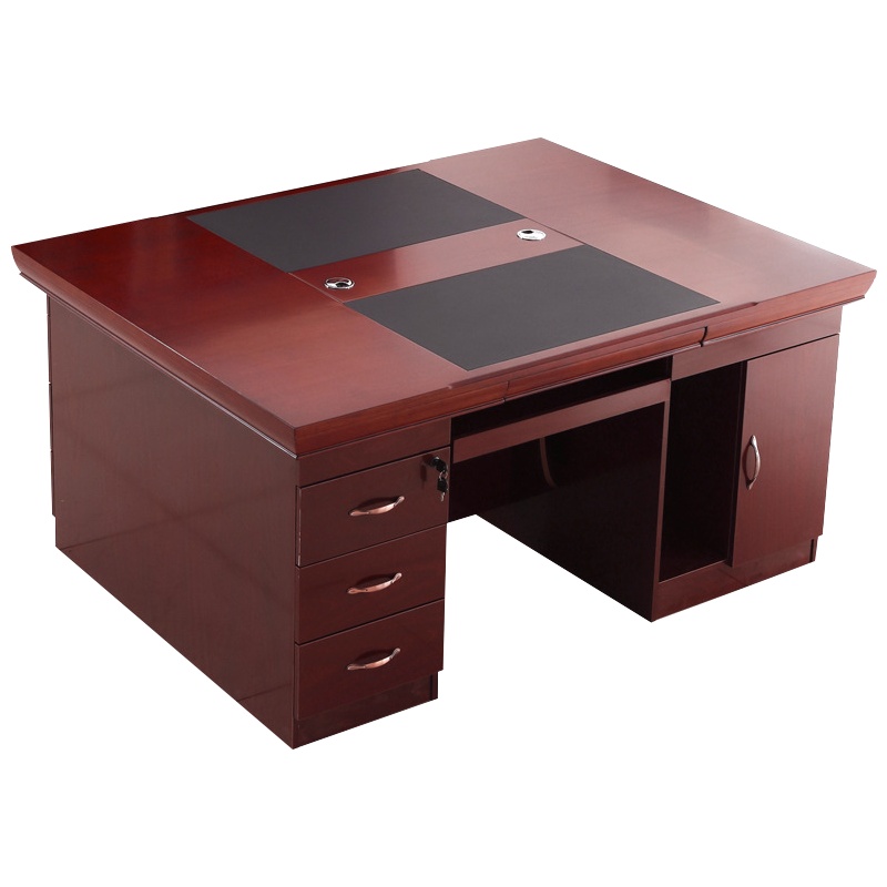 创世人 老板双人办公桌面对面2人对坐主管经理财务电脑桌1.6米1.8米油漆实木皮办公桌