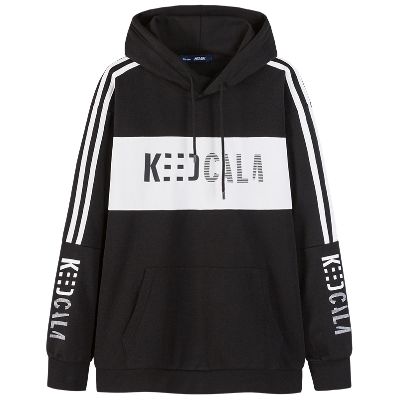 【满198减100预估价：46】森马卫衣男连帽国潮衣服男生上衣潮流拼接青少年外套2020春季款