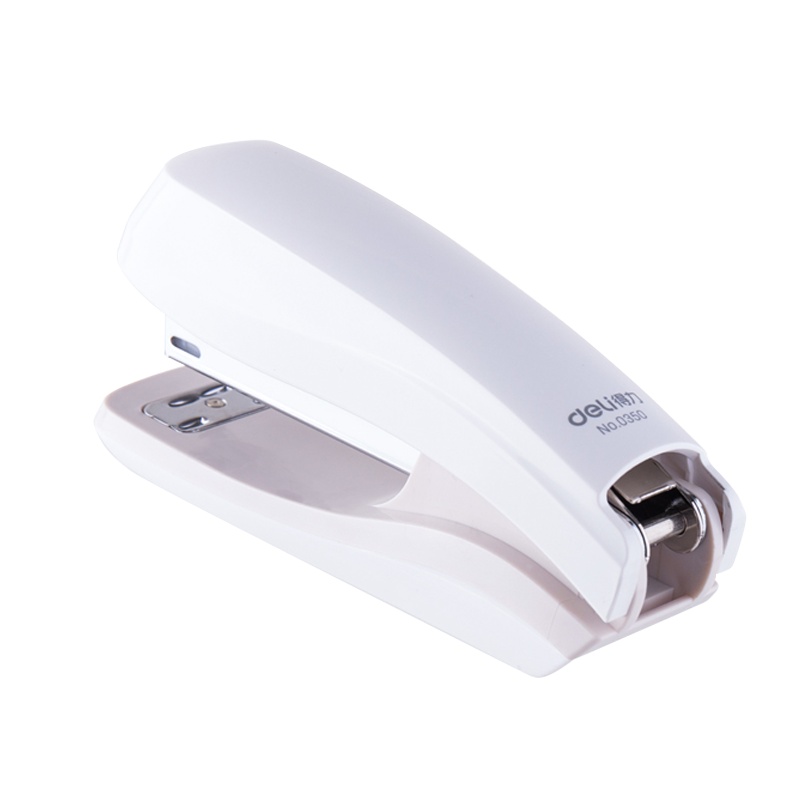 得力简约订书机装订办公资料12号24/6通用性单指轻松装订可装订20页学生用品0350BAI