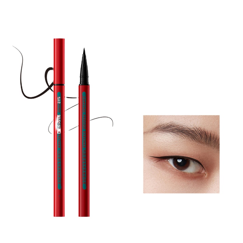 玛丽黛佳眼线笔防水防油不晕染持久新手初学者眼线胶液 小红笔 BK-1轻柔黑