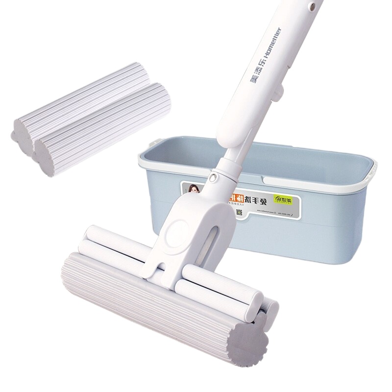 GS ZH美添乐 免手洗胶棉拖把 简小白 28cm+桶 [共2拖头]