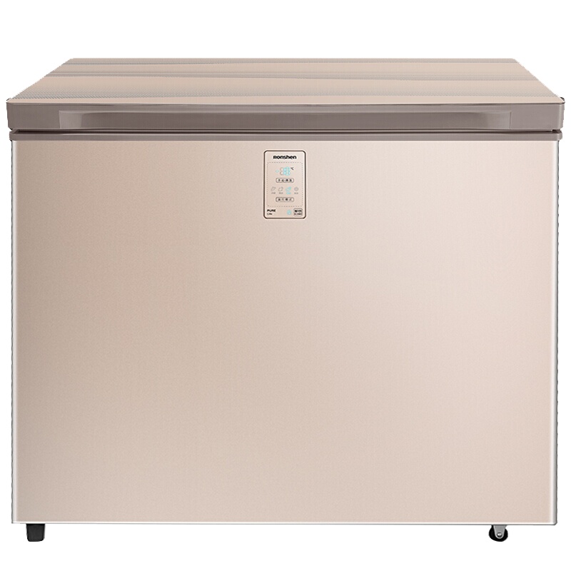 容声(Ronshen) BD/BC-203MGY/A 203升 电脑控温 彩晶面板顶开门冰柜 鲸式减霜 单温冰箱 银河金