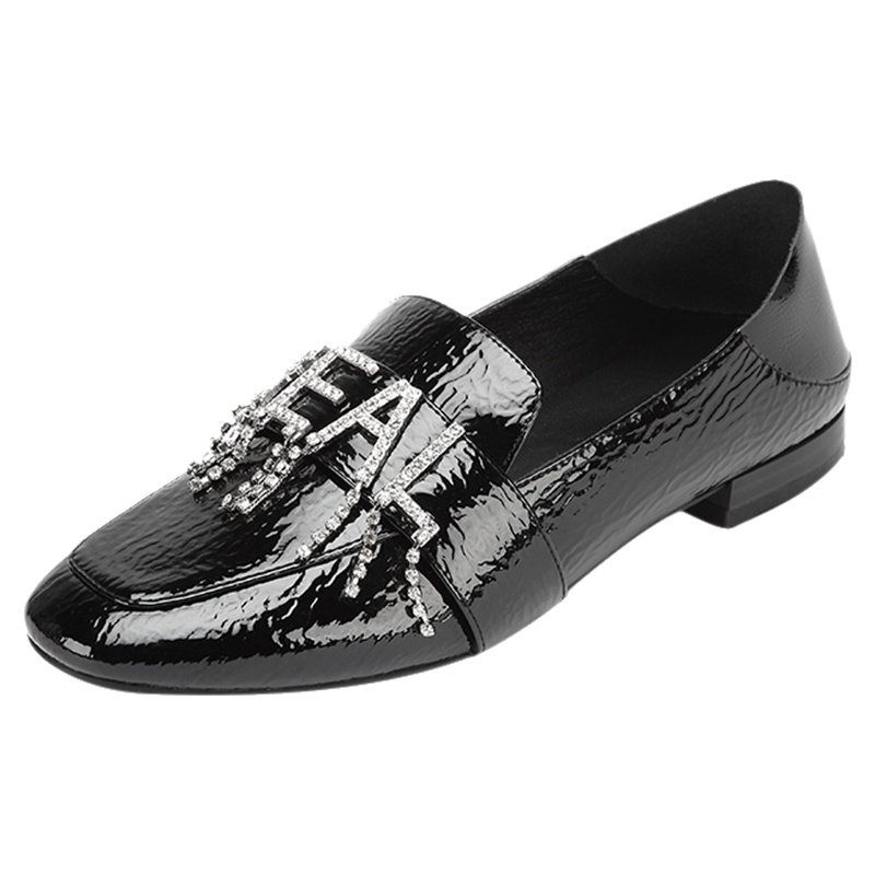 达芙妮新款平底踩跟英伦乐福鞋