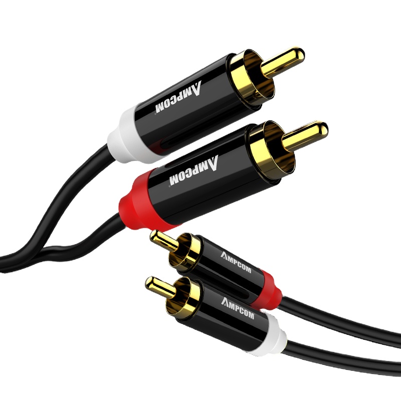 安普康(AMPCOM)AM22RCA215 2RCA转2RCA音频线(纯铜黑色)1.5米