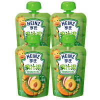 Heinz/亨氏乐维滋蔬乐苹果蜜桃玉米南瓜果泥果汁泥120g*4袋 亨氏果泥婴儿果泥吸吸乐 宝宝水果泥辅食宝宝营养零食