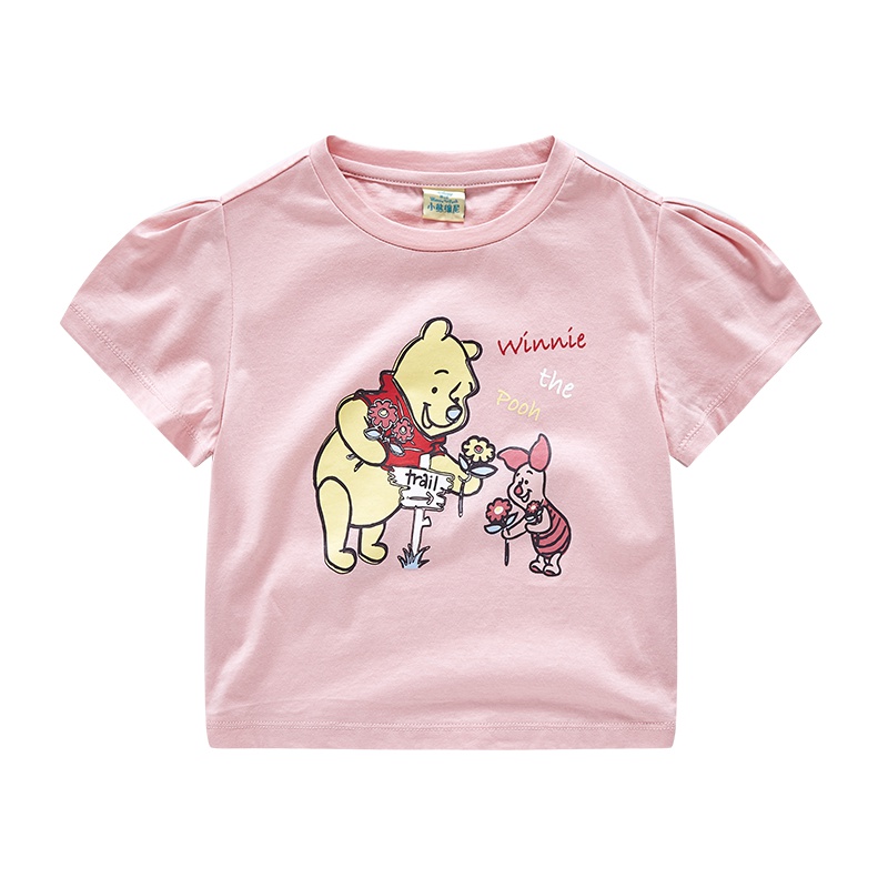 迪士尼女童纯棉甜美短袖T恤2019夏新款