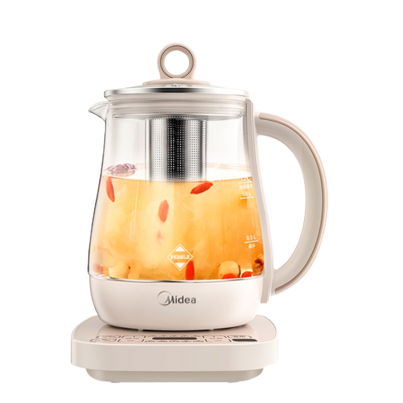 美的养生壶全自动加厚玻璃多功能电热烧水壶花茶壶家用煮茶器迷你电热烧水壶花茶壶家用煮茶器