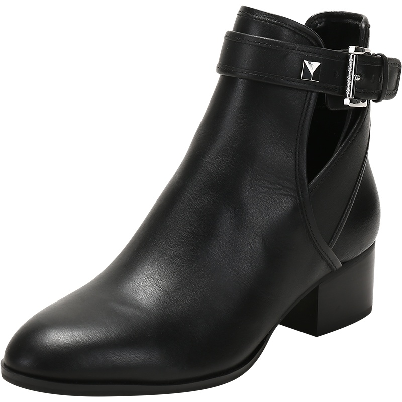 迈克·科尔斯 MICHAEL KORS MK女鞋 皮革britton粗跟靴子短靴40T1BTME5L