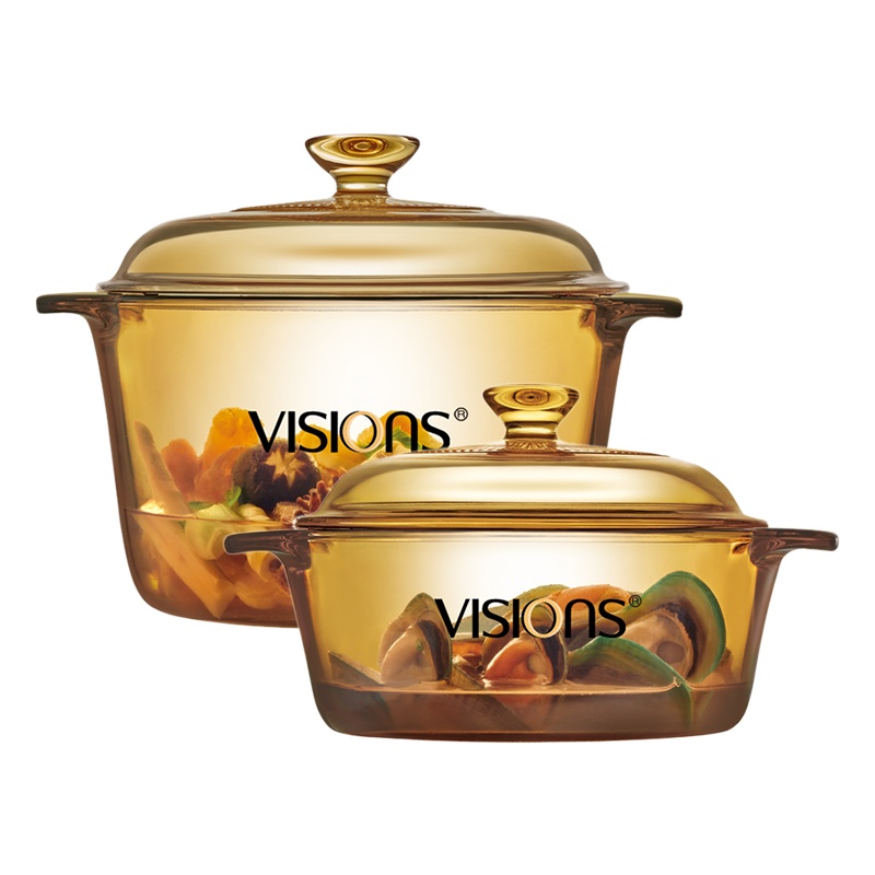 康宁(VISIONS)晶典透明锅2L+晶典透明锅3L 汤锅套装