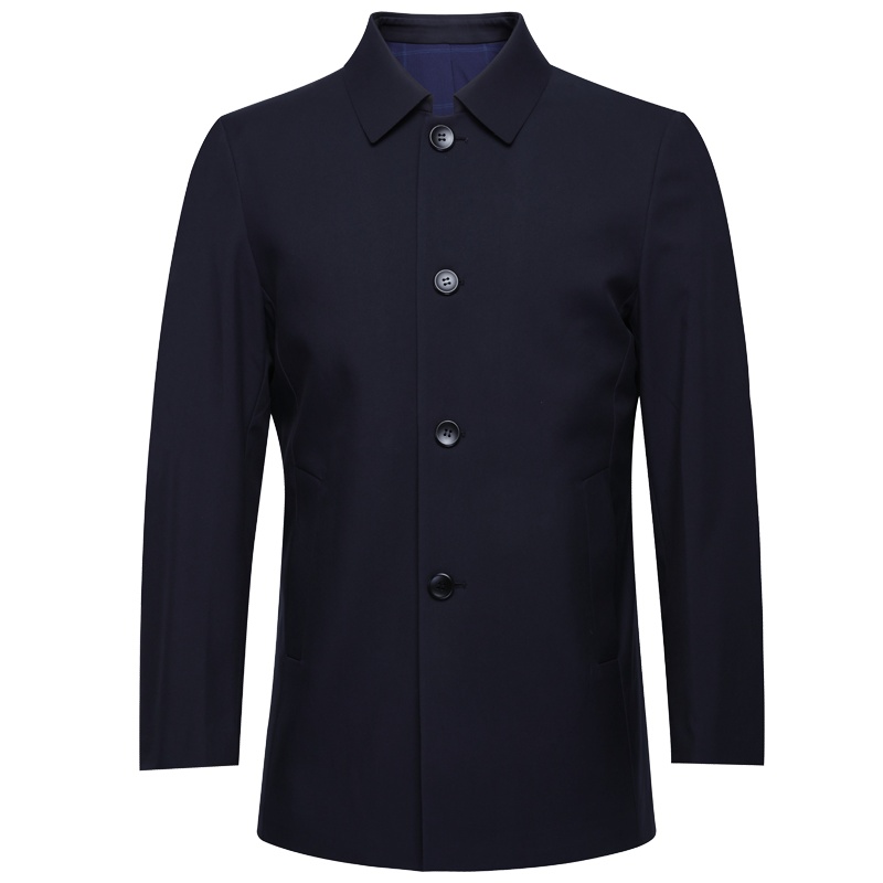 HODO红豆男装 男士风衣 2020春季商务简约舒适翻领单排扣风衣外套男