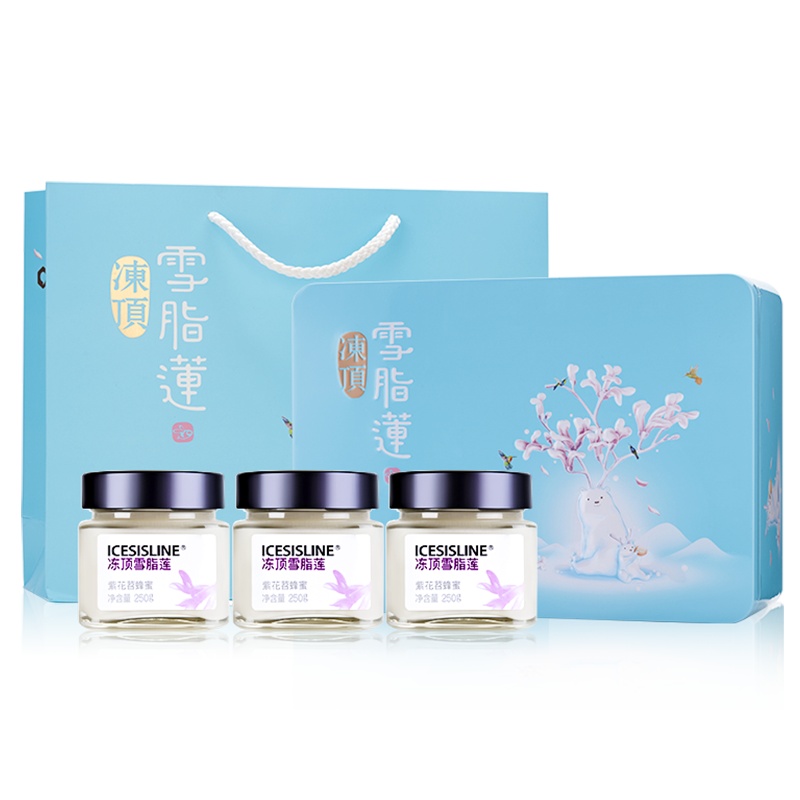 九蜂堂(Joyfond) 冻顶雪脂莲蜂蜜礼盒250g*3 滋补蜂蜜 铁盒包装 送礼佳品
