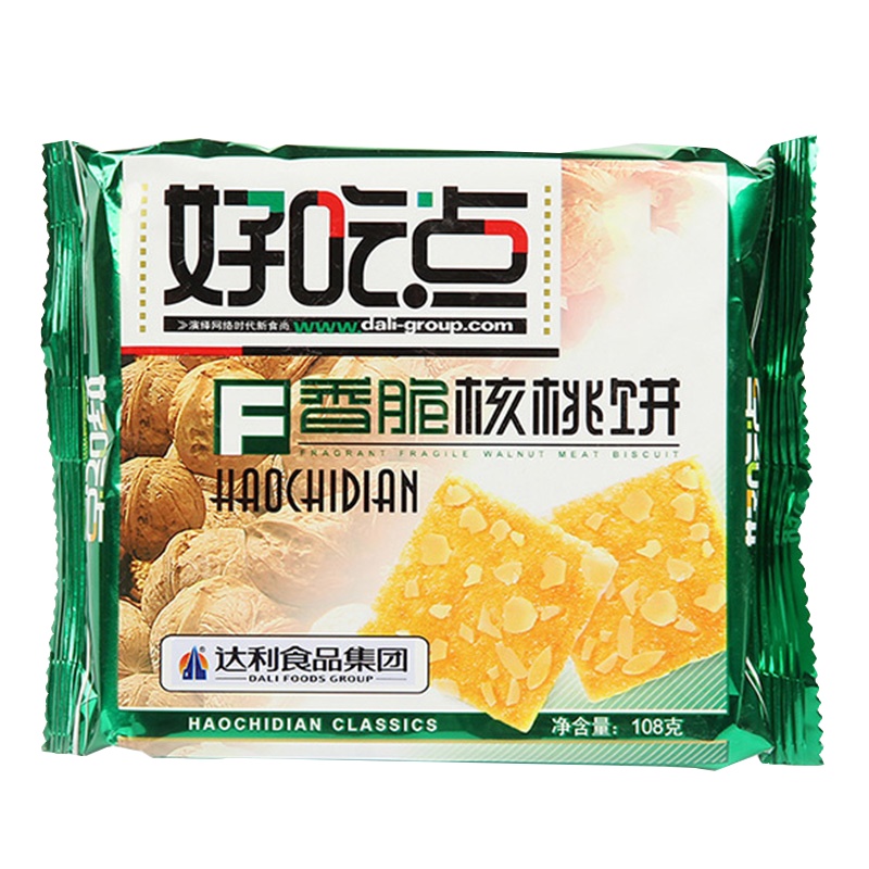 达利园 好吃点 香脆核桃饼干 108g/盒